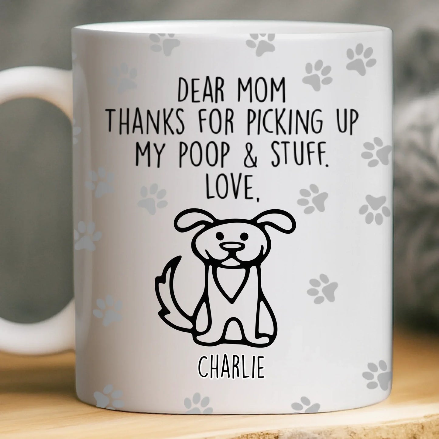 Custom Mug - Personalized Birthday Gifts For Dog Lovers, Dog Dad And Mom - Respect The Poop Scooper