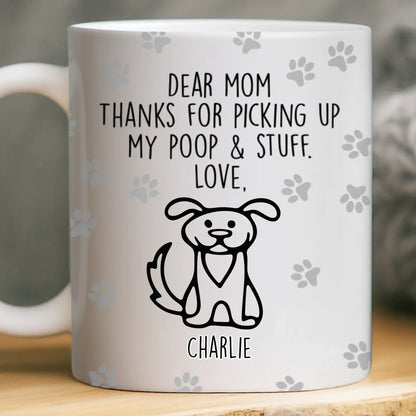 Custom Mug - Personalized Birthday Gifts For Dog Lovers, Dog Dad And Mom - Respect The Poop Scooper