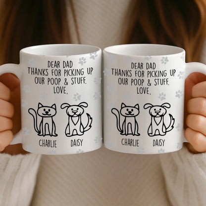 Custom Mug - Personalized Birthday Gifts For Dog Lovers, Dog Dad And Mom - Respect The Poop Scooper