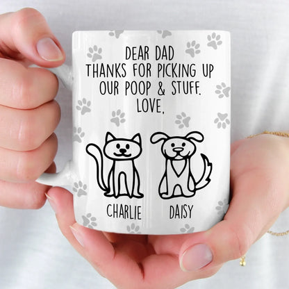 Custom Mug - Personalized Birthday Gifts For Dog Lovers, Dog Dad And Mom - Respect The Poop Scooper