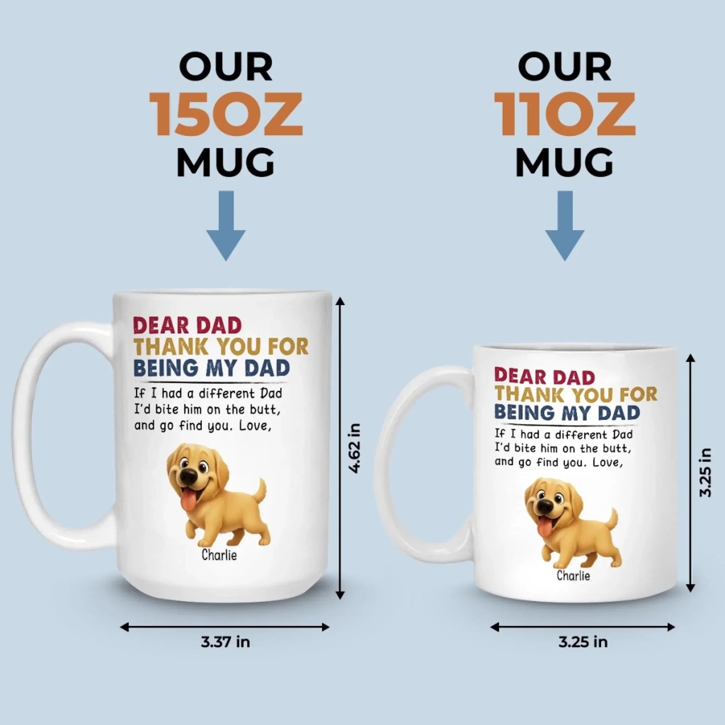 Custom Mug - Personalized Birthday Gifts For Dog Lovers, Dog Dad And Mom - Fur Real, You're The Best