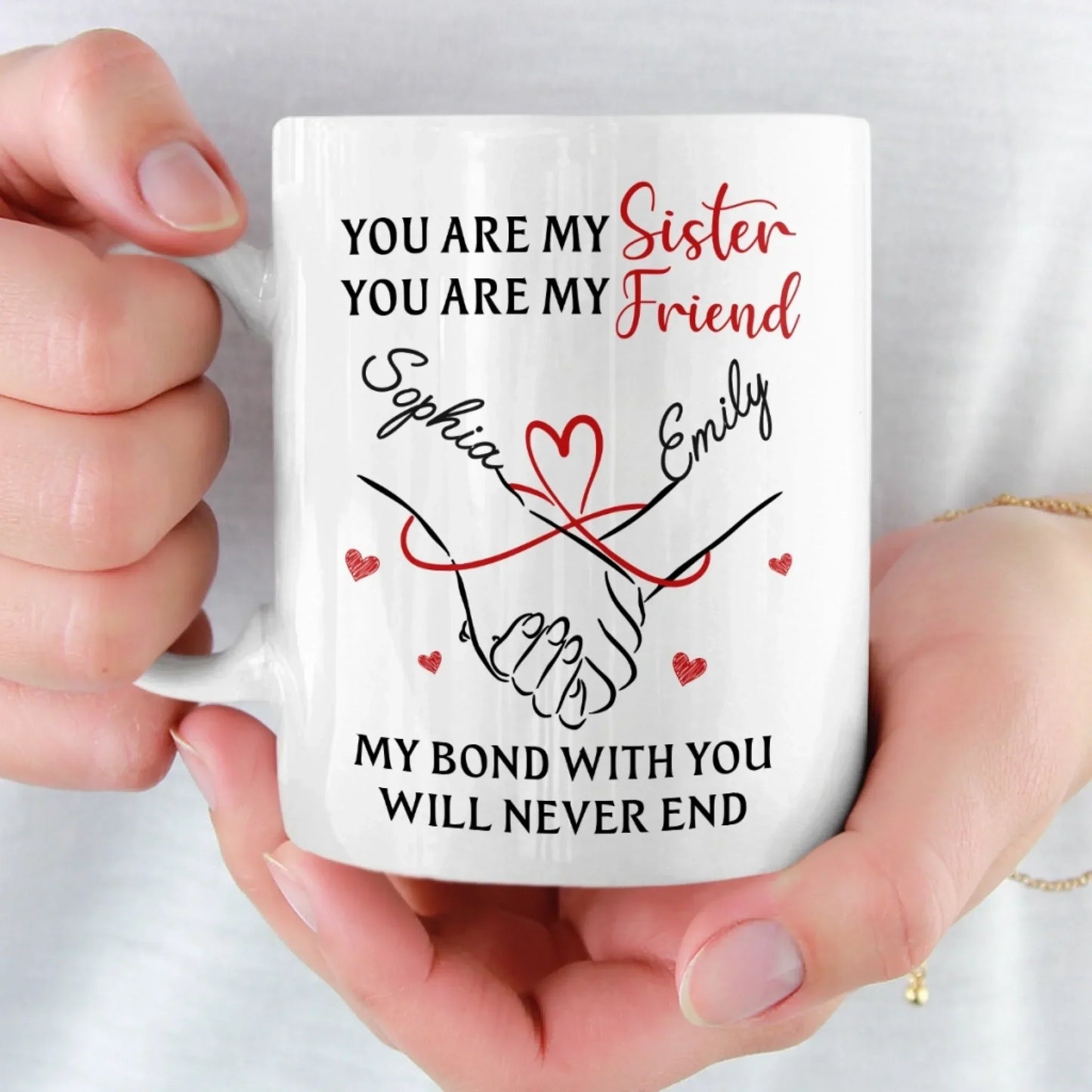 Custom Mug - Personalized Birthday Gifts For Besties, Sisters, BFF, Family - Sip With A Smile