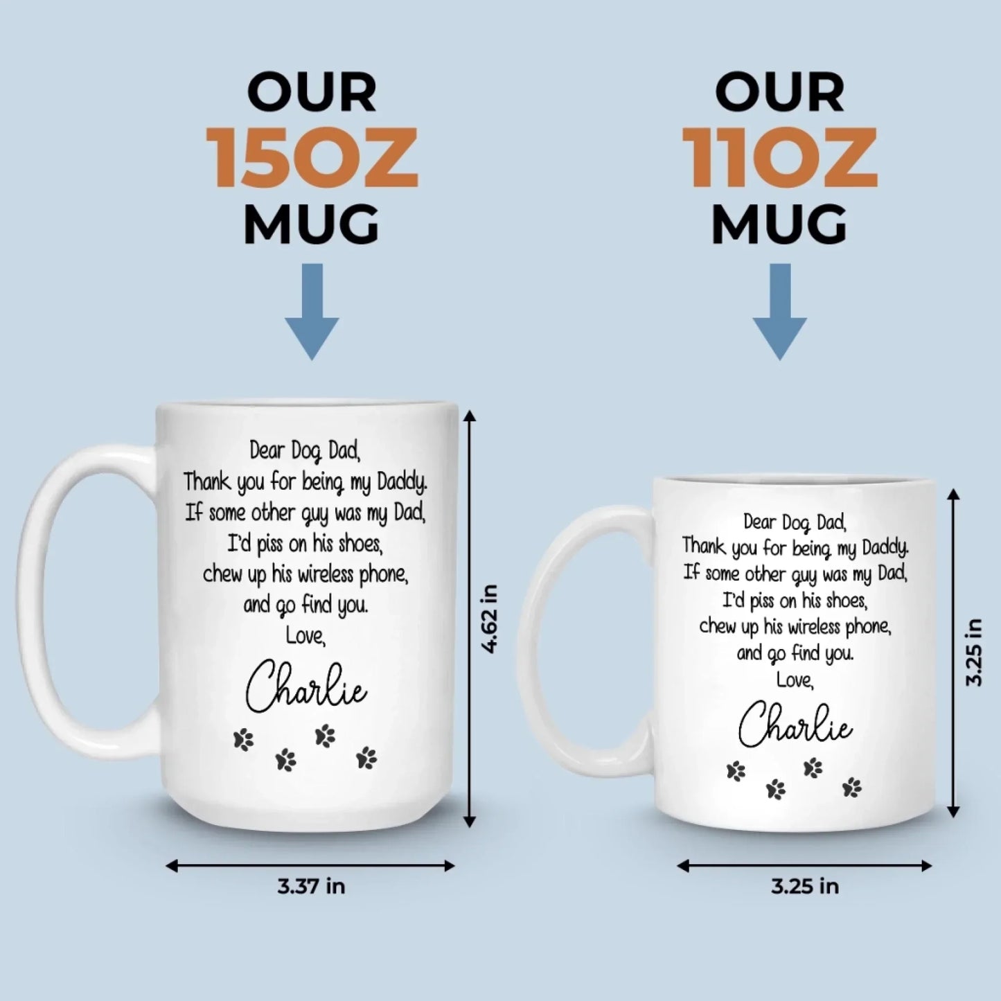 Custom Mug - Personalized Birthday Gifts For Dog Lovers, Dog Dad And Mom - A Little Humor, A Lot Of Love