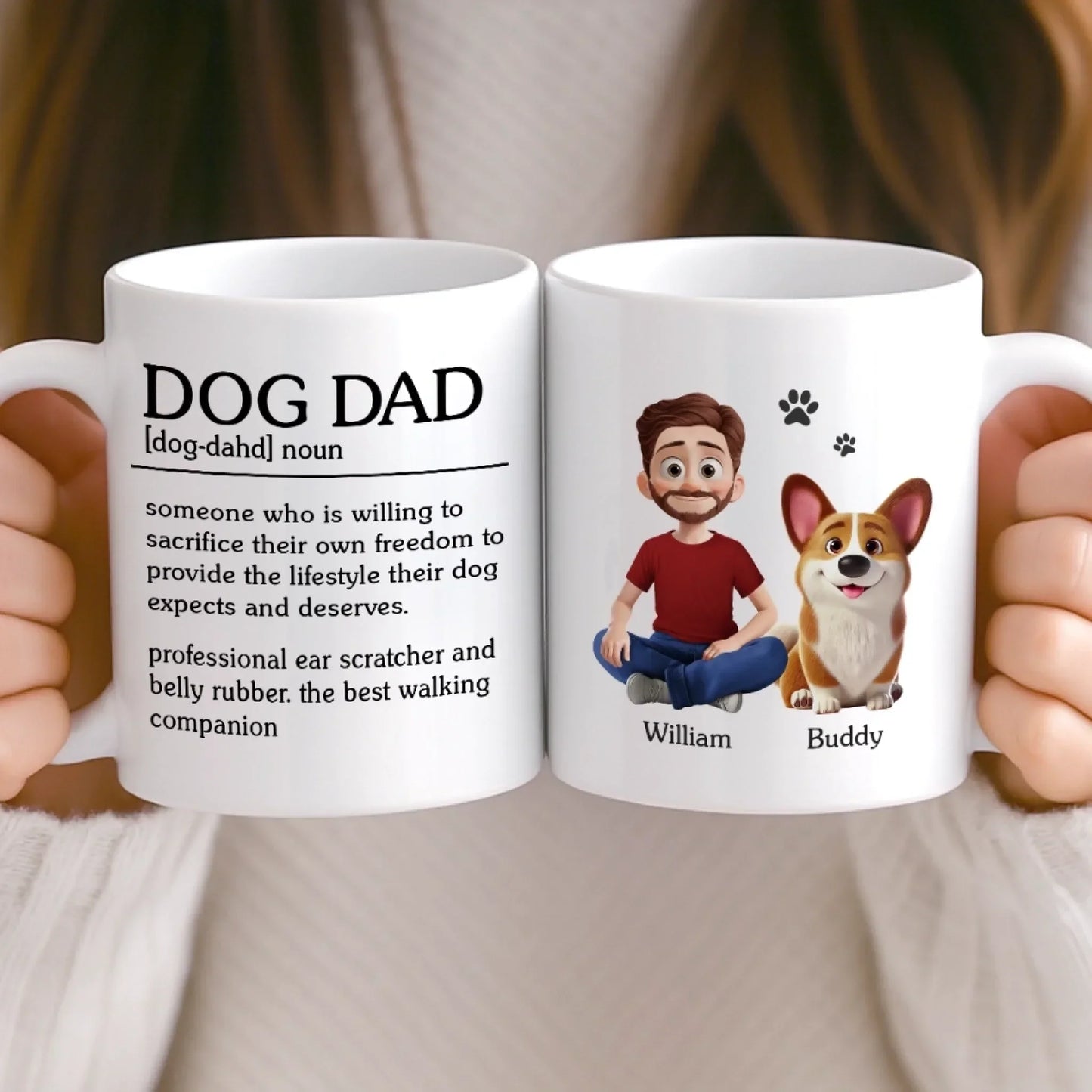 Custom Mug - Personalized Birthday Gifts For Dog Lovers, Dog Dad And Mom - Certified Dog Dad Life