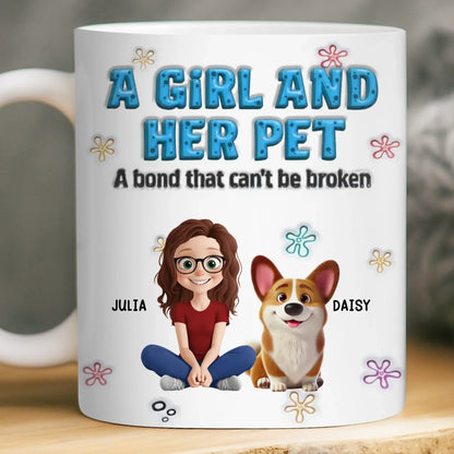 Custom 3D Inflated Effect Printed Mug - Personalized Christmas Birthday Gifts For Dog Cat Lovers, Dog Dad And Mom, Cat Owners - My World, My Pets