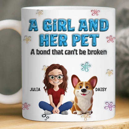 Custom 3D Inflated Effect Printed Mug - Personalized Christmas Birthday Gifts For Dog Cat Lovers, Dog Dad And Mom, Cat Owners - My World, My Pets