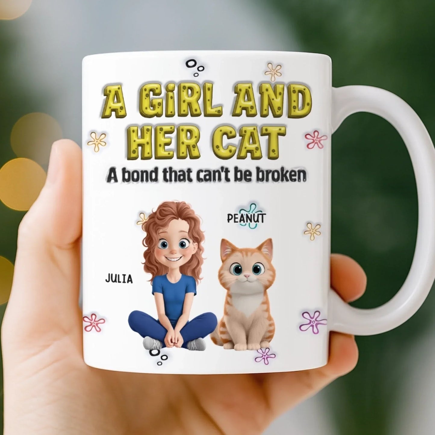 Custom 3D Inflated Effect Printed Mug - Personalized Christmas Birthday Gifts For Cat Lovers, Cat Mom And Dad - Family In Fur