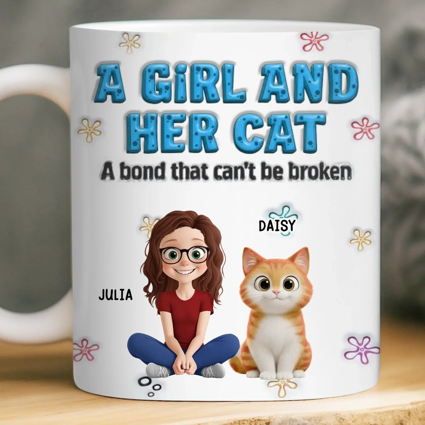 Custom 3D Inflated Effect Printed Mug - Personalized Christmas Birthday Gifts For Cat Lovers, Cat Mom And Dad - Family In Fur