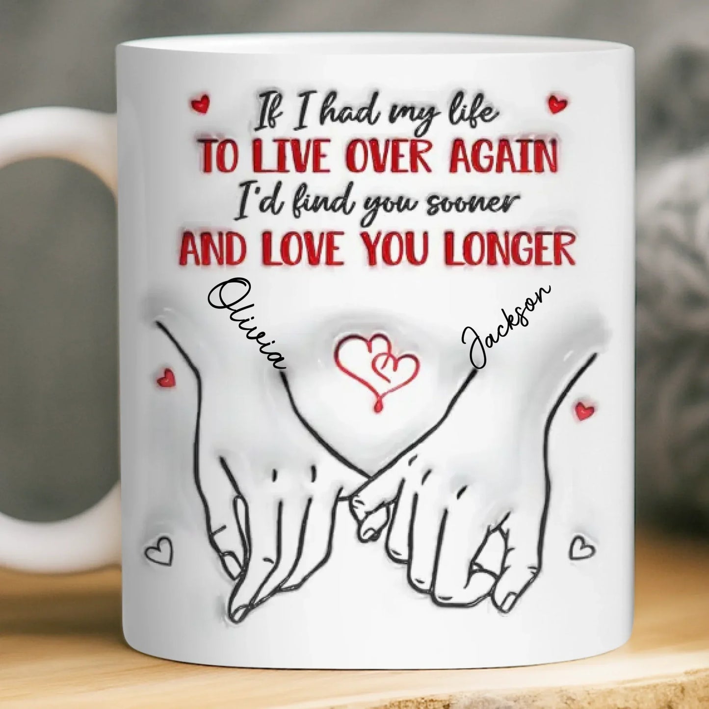 Custom 3D Inflated Effect Printed Mug - Personalized Anniversary Wedding Gifts For Husband And Wife, Him And Her - Love Feels Easy With You