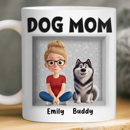Custom 3D Inflated Effect Printed Mug - Personalized Birthday Gifts For Dog Lovers, Dog Dad And Mom - Love Begins With A Wag