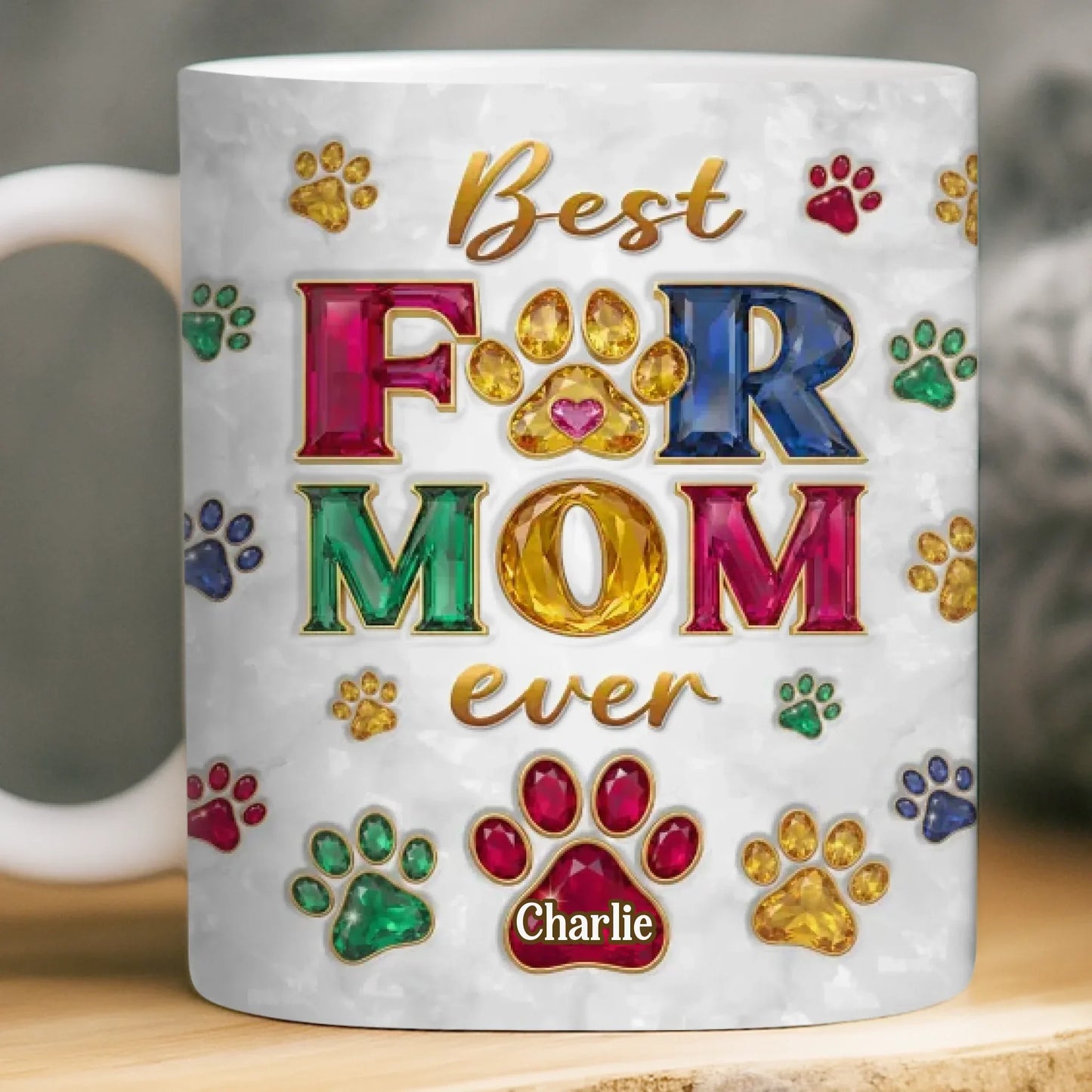Custom 3D Inflated Effect Printed Mug - Personalized Christmas Birthday Gifts For Dog Cat Lovers, Dog Dad And Mom, Cat Owners - Shining With Fur Love