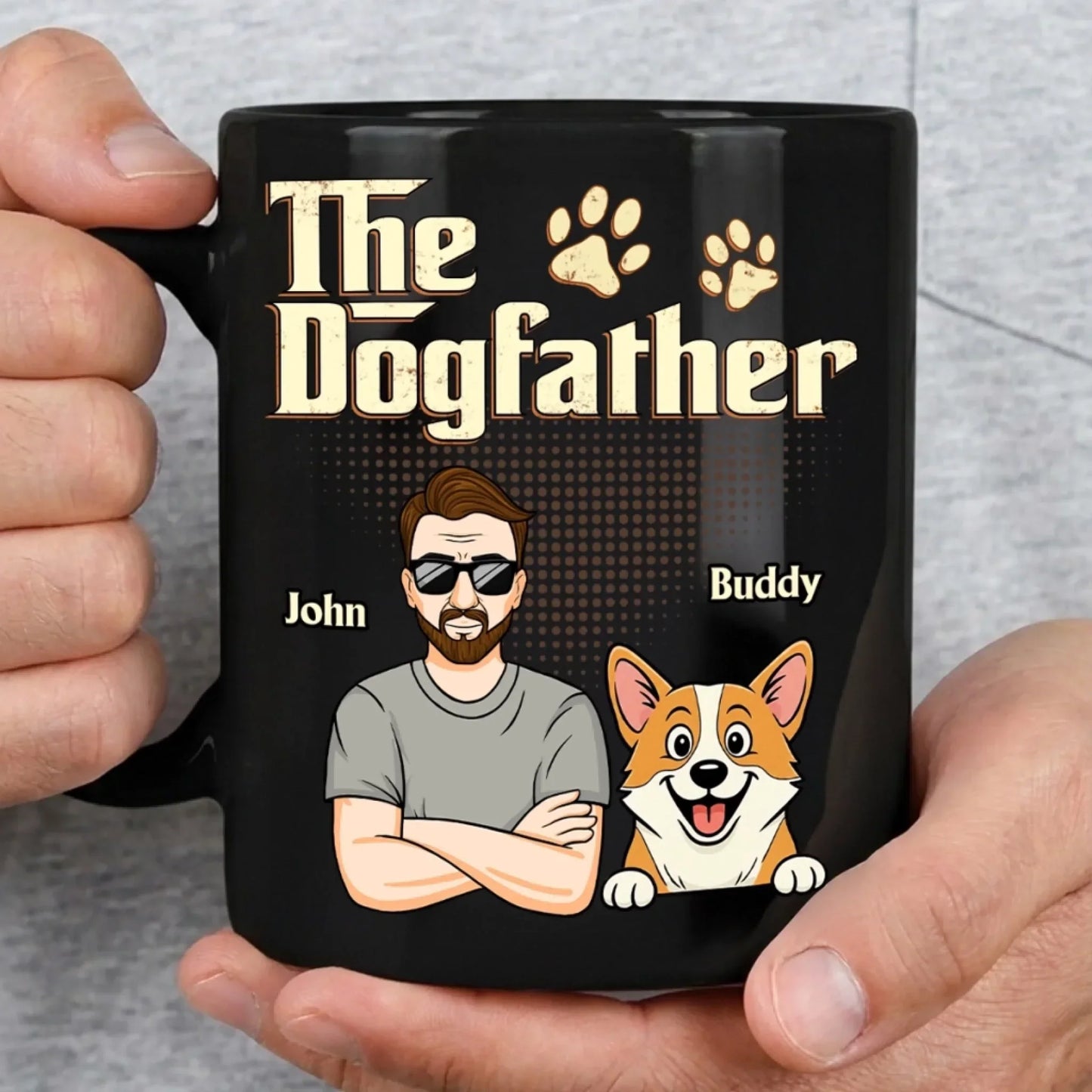 Custom Black Mug - Personalized Birthday Gifts For Dog Lovers, Dog Dad And Mom - Ride Or Die, Paws Included