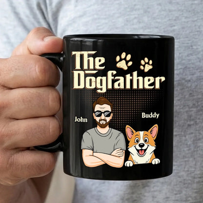 Custom Black Mug - Personalized Birthday Gifts For Dog Lovers, Dog Dad And Mom - Ride Or Die, Paws Included