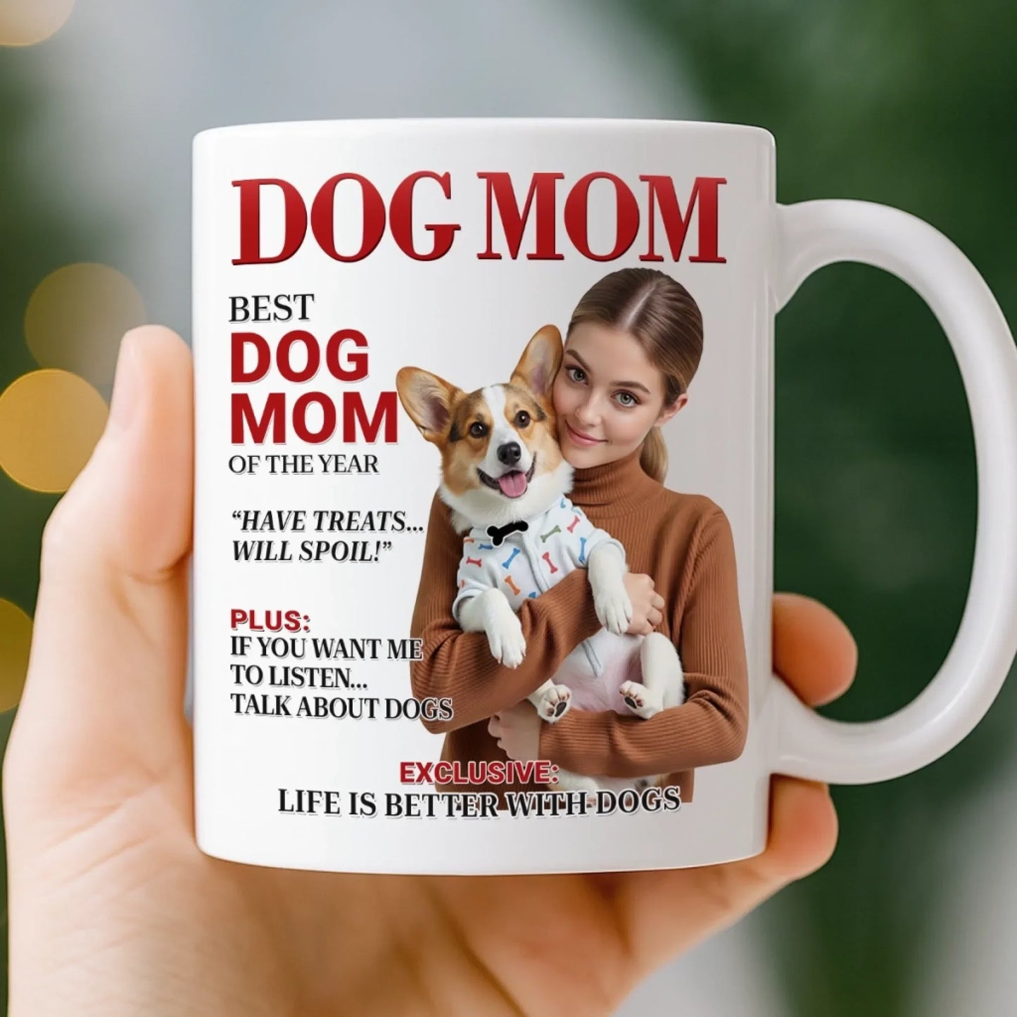 Custom Photo Magazine Mug - Personalized Birthday Gifts For Dog Cat Lovers, Dog Dad And Mom, Cat Owners - Proof Of Unconditional Love