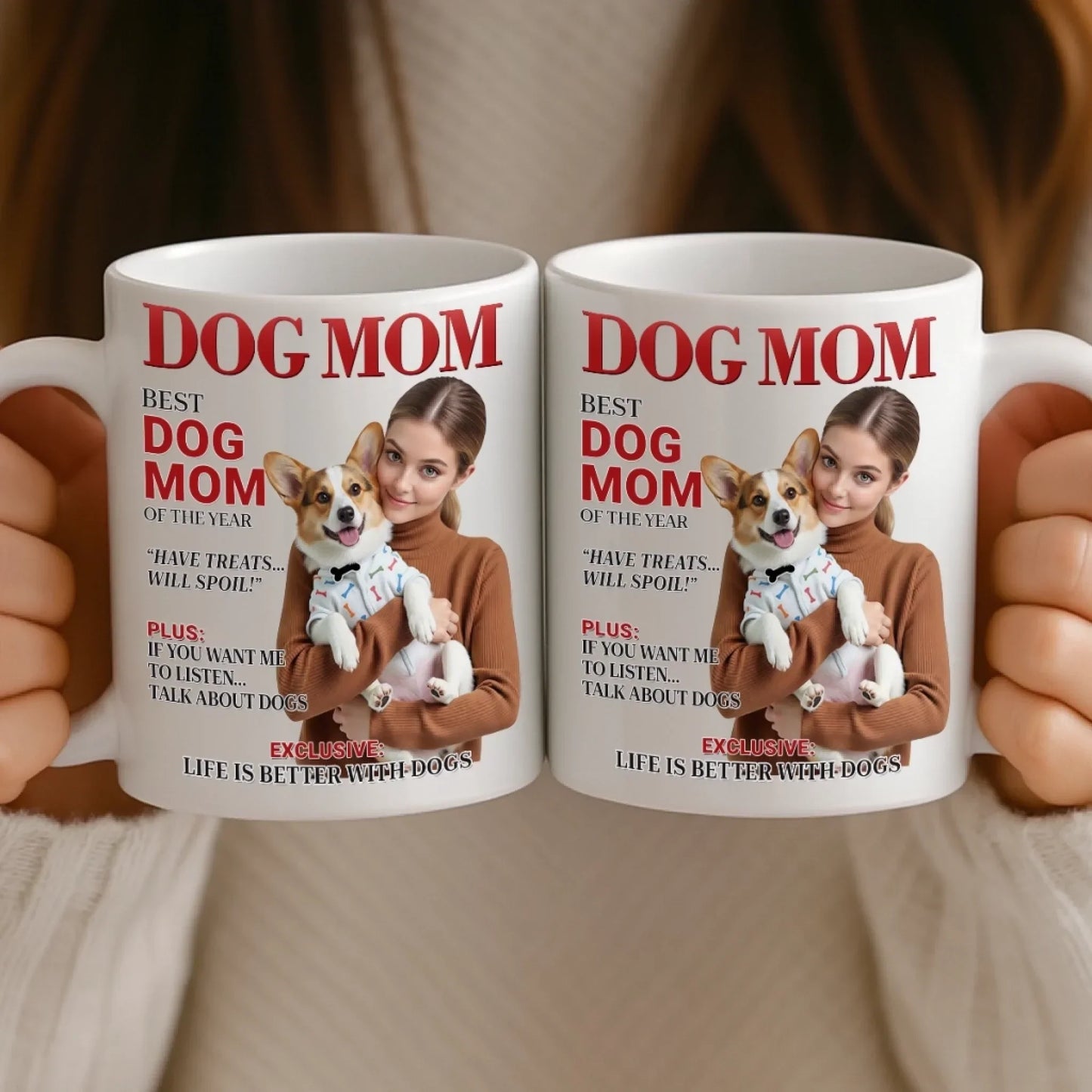 Custom Photo Magazine Mug - Personalized Birthday Gifts For Dog Cat Lovers, Dog Dad And Mom, Cat Owners - Proof Of Unconditional Love
