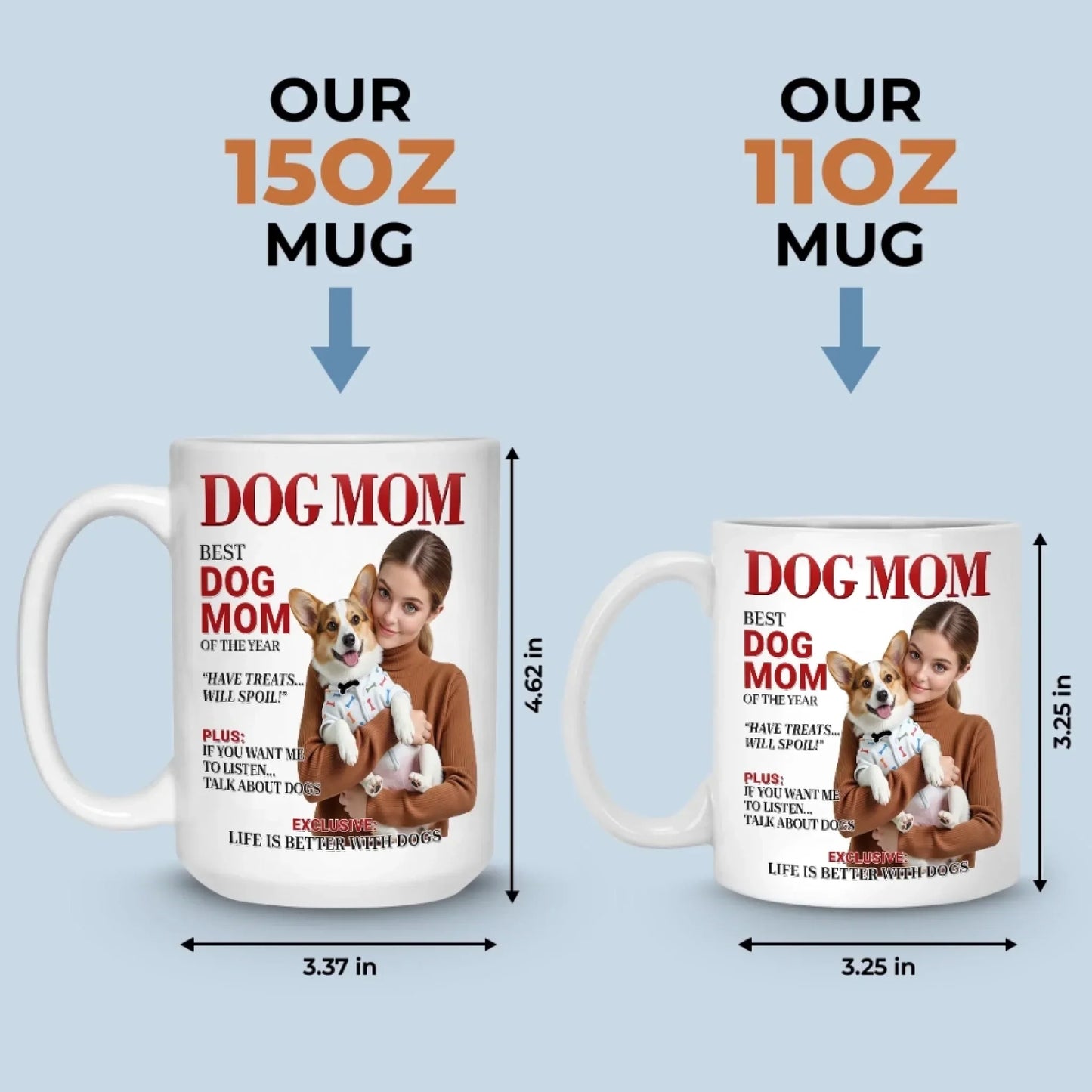 Custom Photo Magazine Mug - Personalized Birthday Gifts For Dog Cat Lovers, Dog Dad And Mom, Cat Owners - Proof Of Unconditional Love