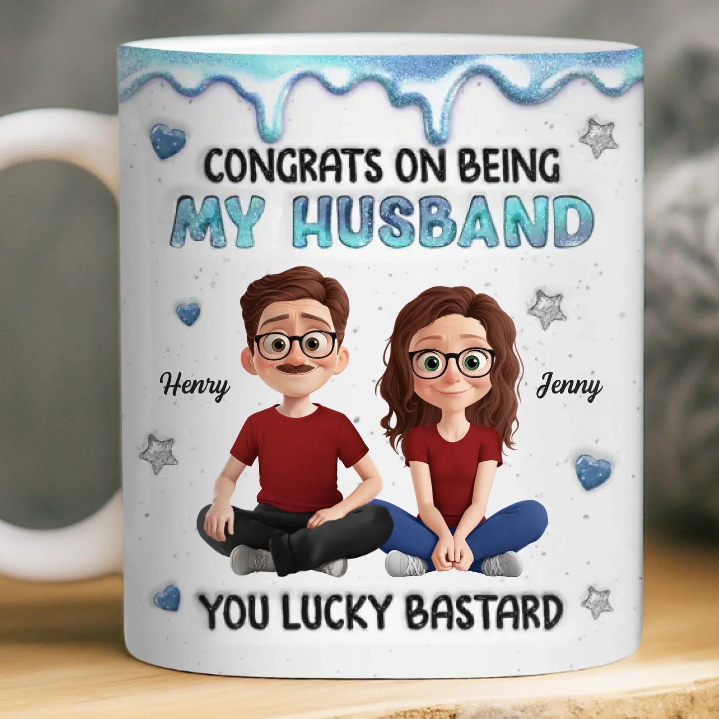 Custom 3D Inflated Effect Printed Mug - Personalized Anniversary Wedding Gifts For Husband And Wife, Him And Her - Love Chosen Again And Again