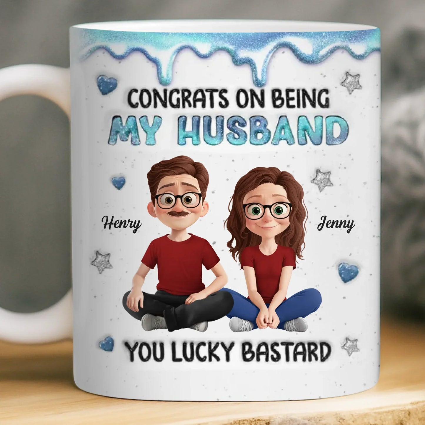 Custom 3D Inflated Effect Printed Mug - Personalized Anniversary Wedding Gifts For Husband And Wife, Him And Her - Love Chosen Again And Again