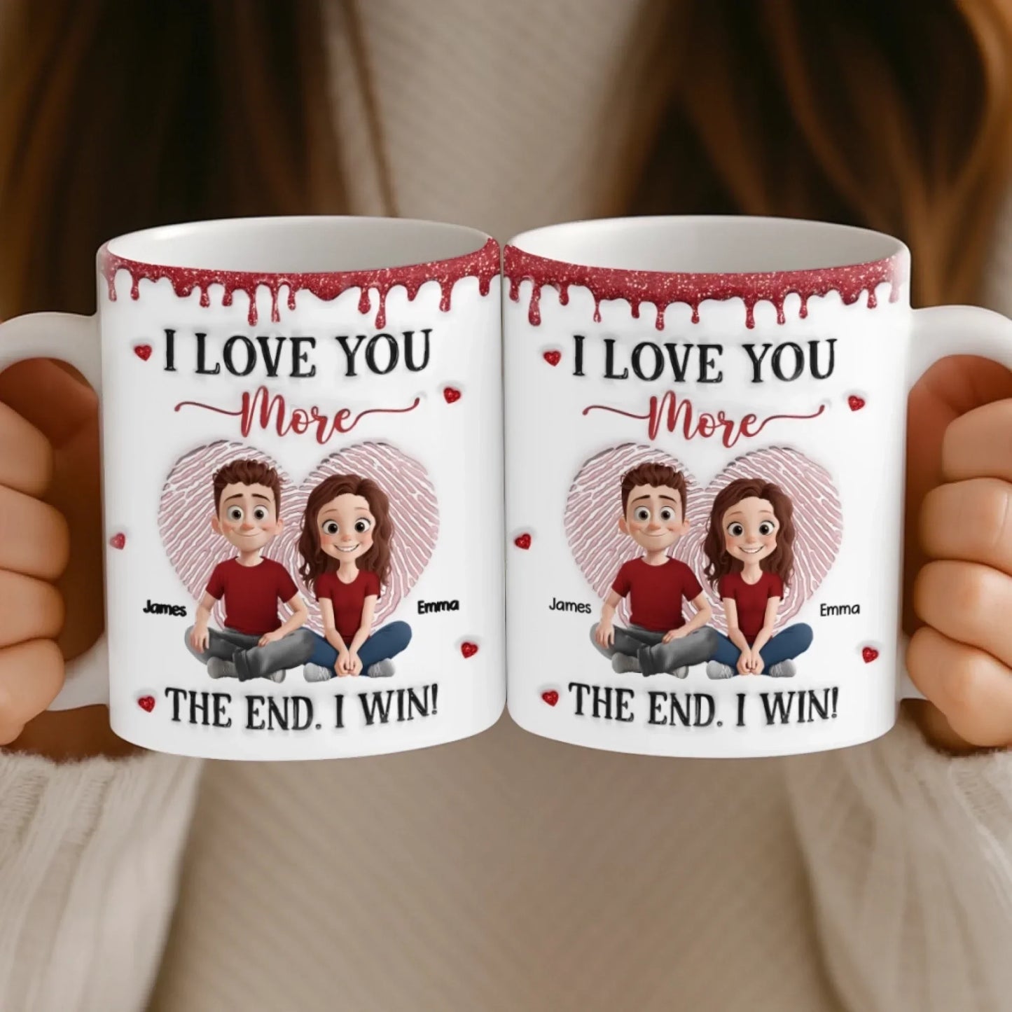 Custom 3D Inflated Effect Printed Mug - Personalized Anniversary Wedding Gifts For Husband And Wife, Him And Her - Together Is Where Peace Lives