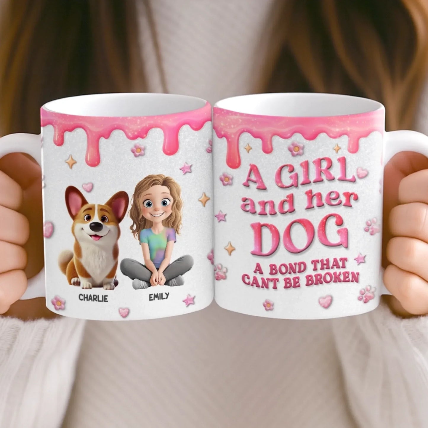Custom 3D Inflated Effect Printed Mug - Personalized Birthday Gifts For Dog Lovers, Dog Dad And Mom - More Than Pets, More Than Family