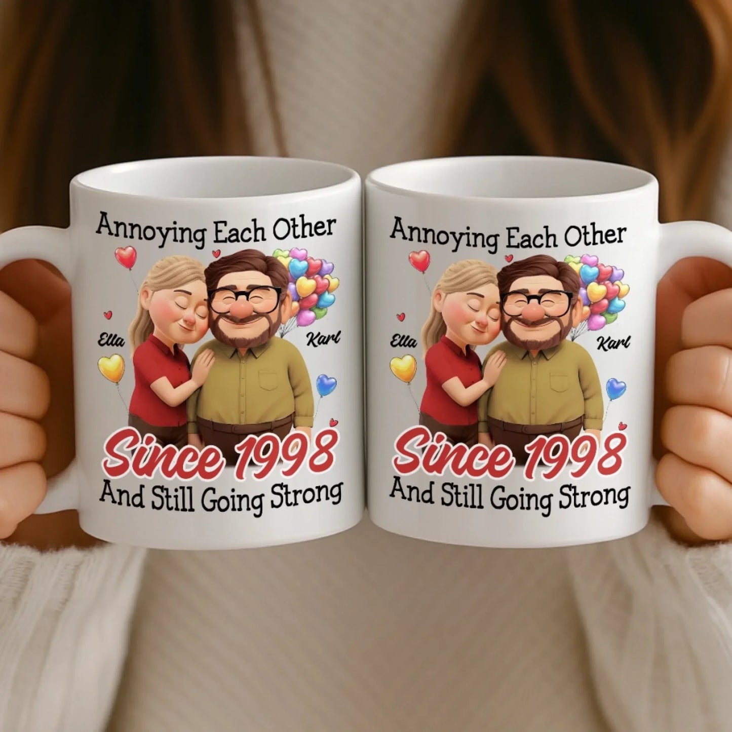 Custom Mug - Personalized Anniversary Wedding Gifts For Husband And Wife, Him And Her - Love Feels Gentle With You