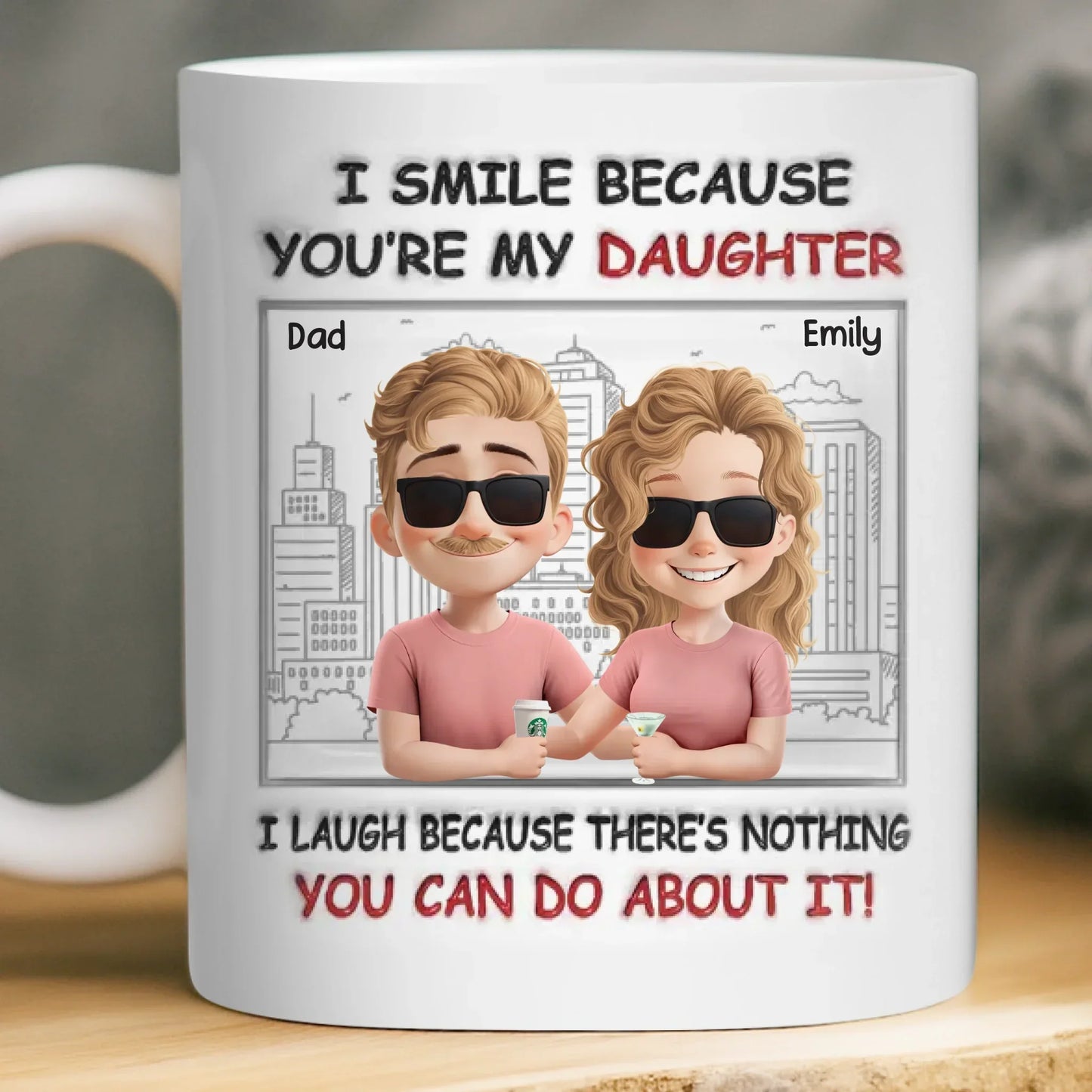 Custom Mug - Personalized Birthday Gifts For Dad, Mom, Daughter - Hand In Hand Through Every Season