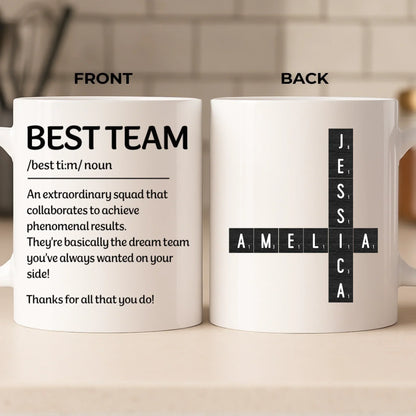 Custom Scrabble Mug - Personalized Birthday Gifts For Coworker, Work Bestie - Workdays Are Better With You