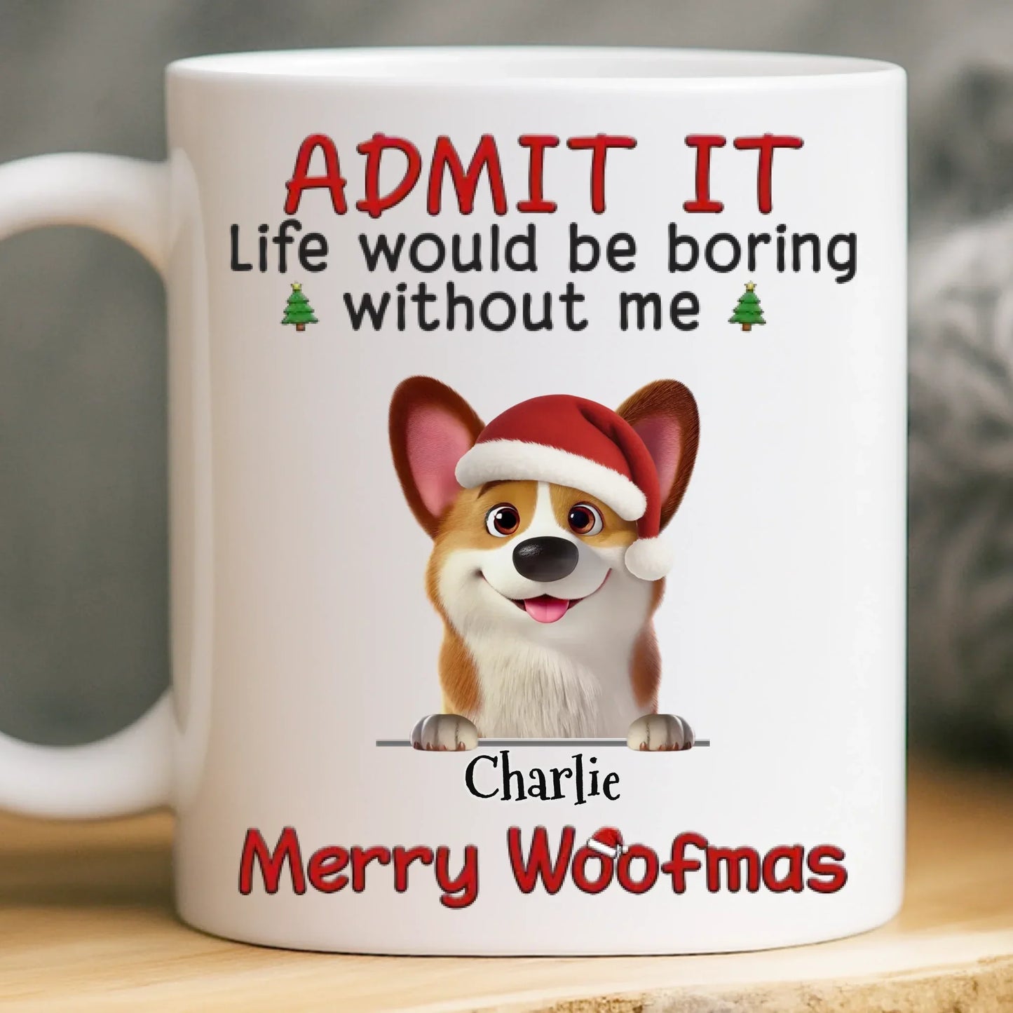 Custom Mug - Personalized Christmas Birthday Gifts For Dog Lovers, Dog Dad And Mom - Santa's Favorite Troublemaker