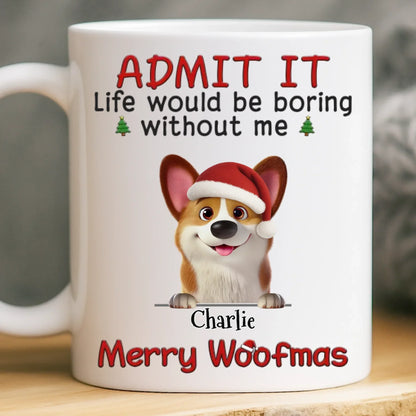 Custom Mug - Personalized Christmas Birthday Gifts For Dog Lovers, Dog Dad And Mom - Santa's Favorite Troublemaker