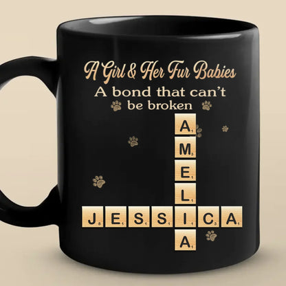 Custom Scrabble Black Mug - Personalized Birthday Gifts For Dog Cat Lovers, Dog Dad And Mom, Cat Owners - The Best Kind Of Chaos