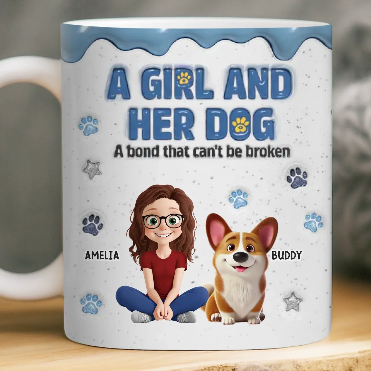 Custom Mug - Personalized Christmas Birthday Gifts For Dog Lovers, Dog Dad And Mom - Besties With Fur