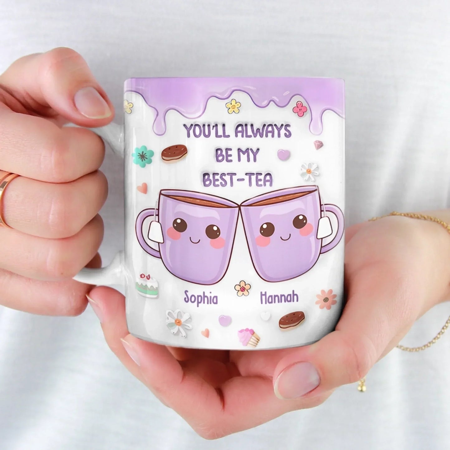 You're My Best-tea Forever - Bestie Personalized Custom 3D Inflated Effect Printed Mug - Gift For Best Friends, BFF, Sisters