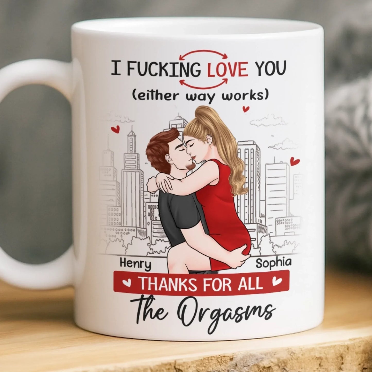 Custom Mug - Personalized Anniversary Wedding Gifts For Husband And Wife, Him And Her - Our Love Feels Steady