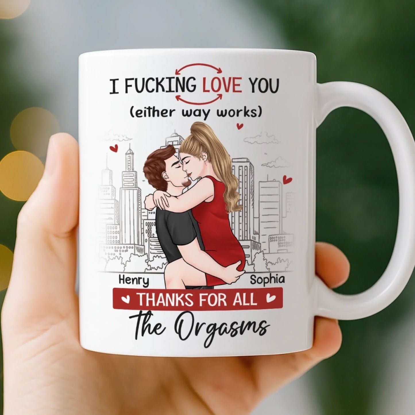 Custom Mug - Personalized Anniversary Wedding Gifts For Husband And Wife, Him And Her - Our Love Feels Steady