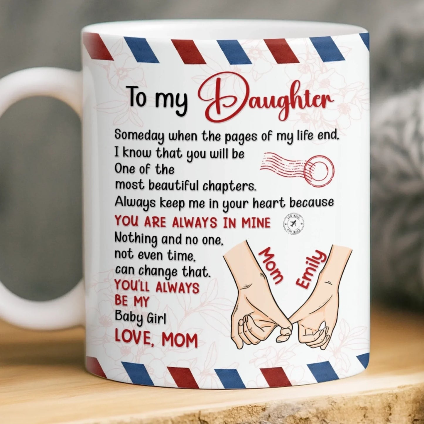 Custom Mug - Personalized Birthday Gifts For Mom, Grandma, Daughter, Granddaughter - Born To Be Loved