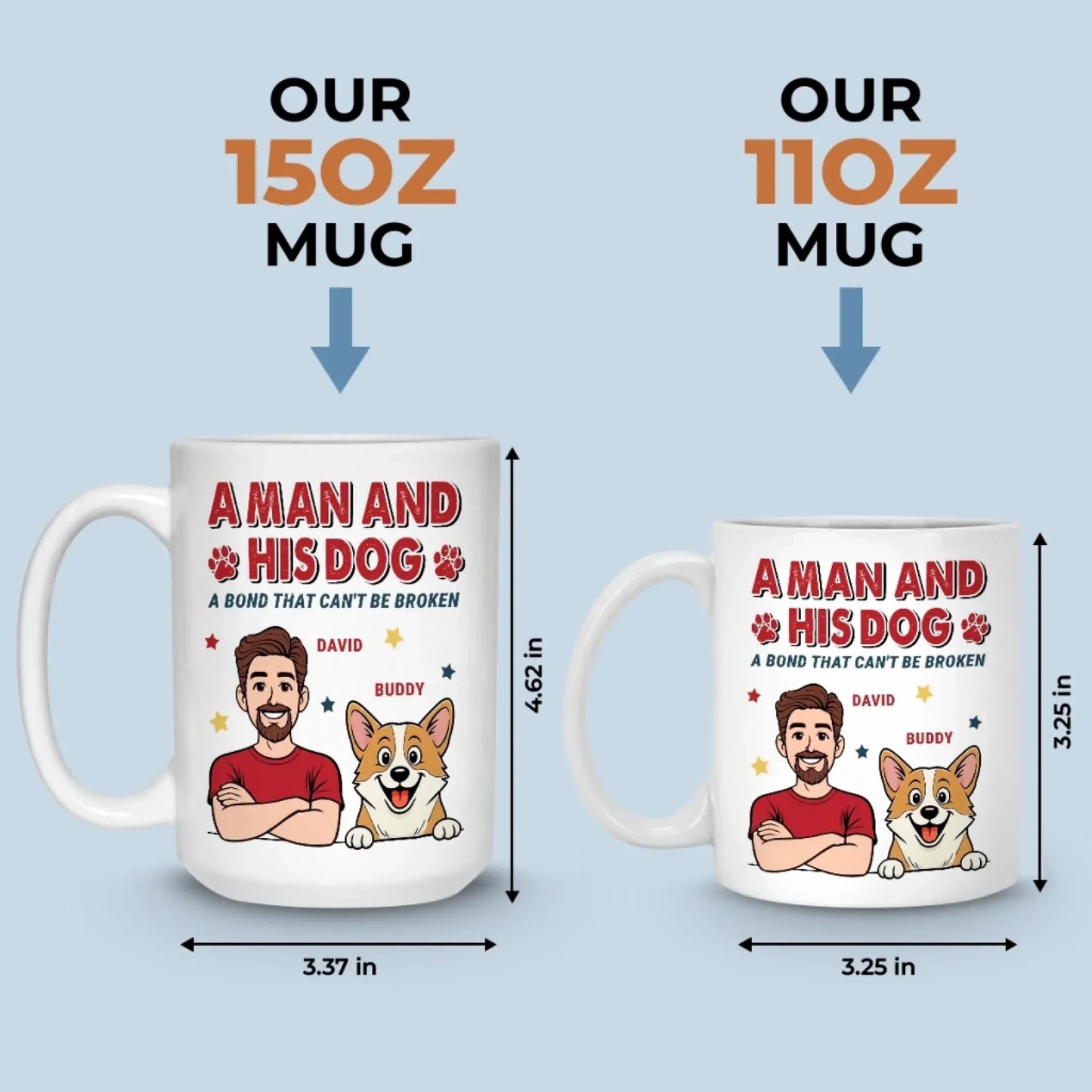 Custom Mug - Personalized Birthday Gifts For Dog Lovers, Dog Dad And Mom - Love Comes With Fur And Paws
