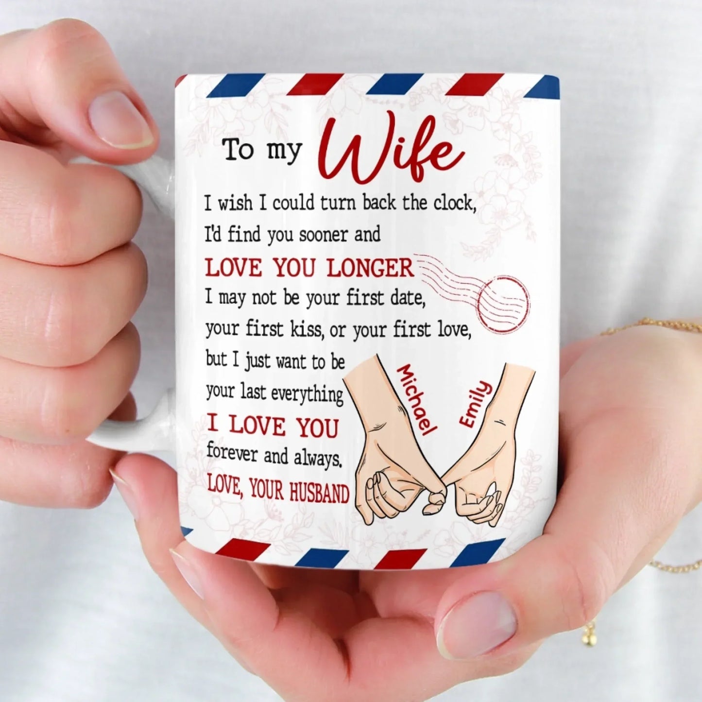 Custom Mug - Personalized Anniversary Wedding Gifts For Husband And Wife, Him And Her - Growing Old Side By Side