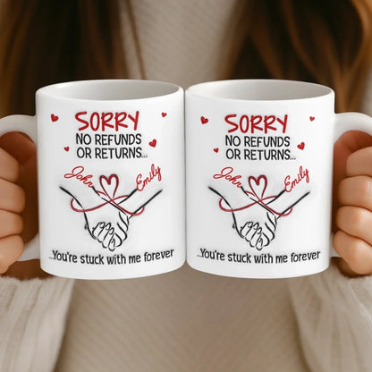Custom 3D Inflated Effect Printed Mug - Personalized Anniversary Wedding Gifts For Husband And Wife, Him And Her - Our Love Starts With Coffee