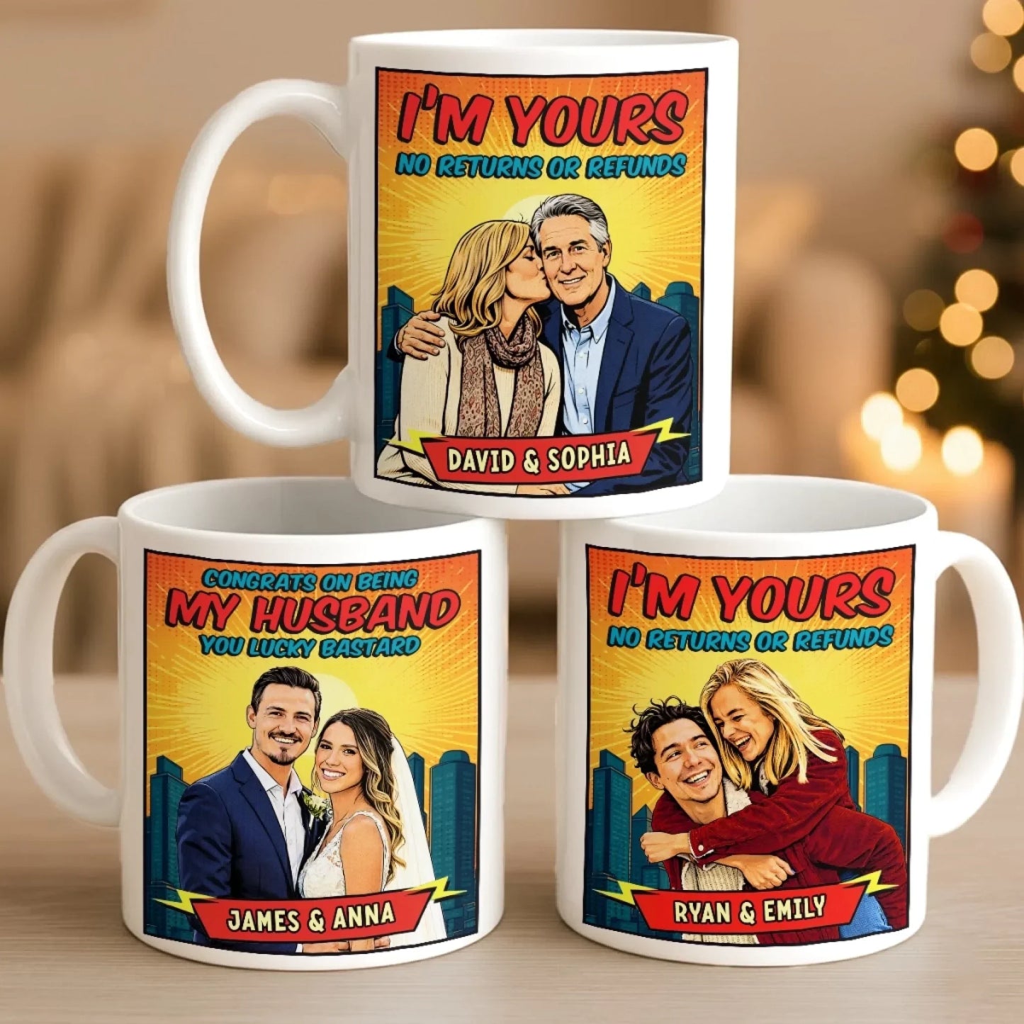 Custom Photo Mug - Personalized Anniversary Wedding Gifts For Husband And Wife, Him And Her - Built On Care And Trust