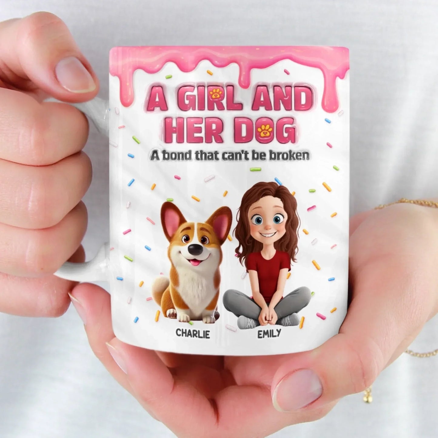 Custom 3D Inflated Effect Printed Mug - Personalized Birthday Gifts For Dog Lovers, Dog Dad And Mom - Her World, Her Dog