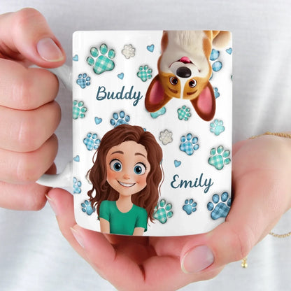 Custom 3D Inflated Effect Printed Mug - Personalized Birthday Gifts For Dog Cat Lovers, Dog Dad And Mom, Cat Owners - Paws Make Life Pop