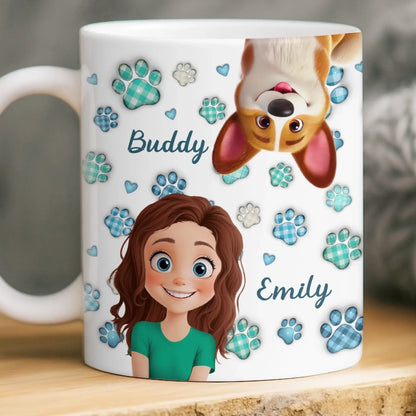 Custom 3D Inflated Effect Printed Mug - Personalized Birthday Gifts For Dog Cat Lovers, Dog Dad And Mom, Cat Owners - Paws Make Life Pop