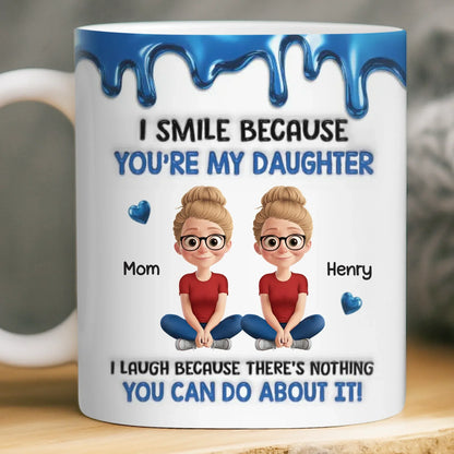 Custom 3D Inflated Effect Printed Mug - Personalized Birthday Gifts For Mom, Dad, Daughter, Son - Forever Starts With Family