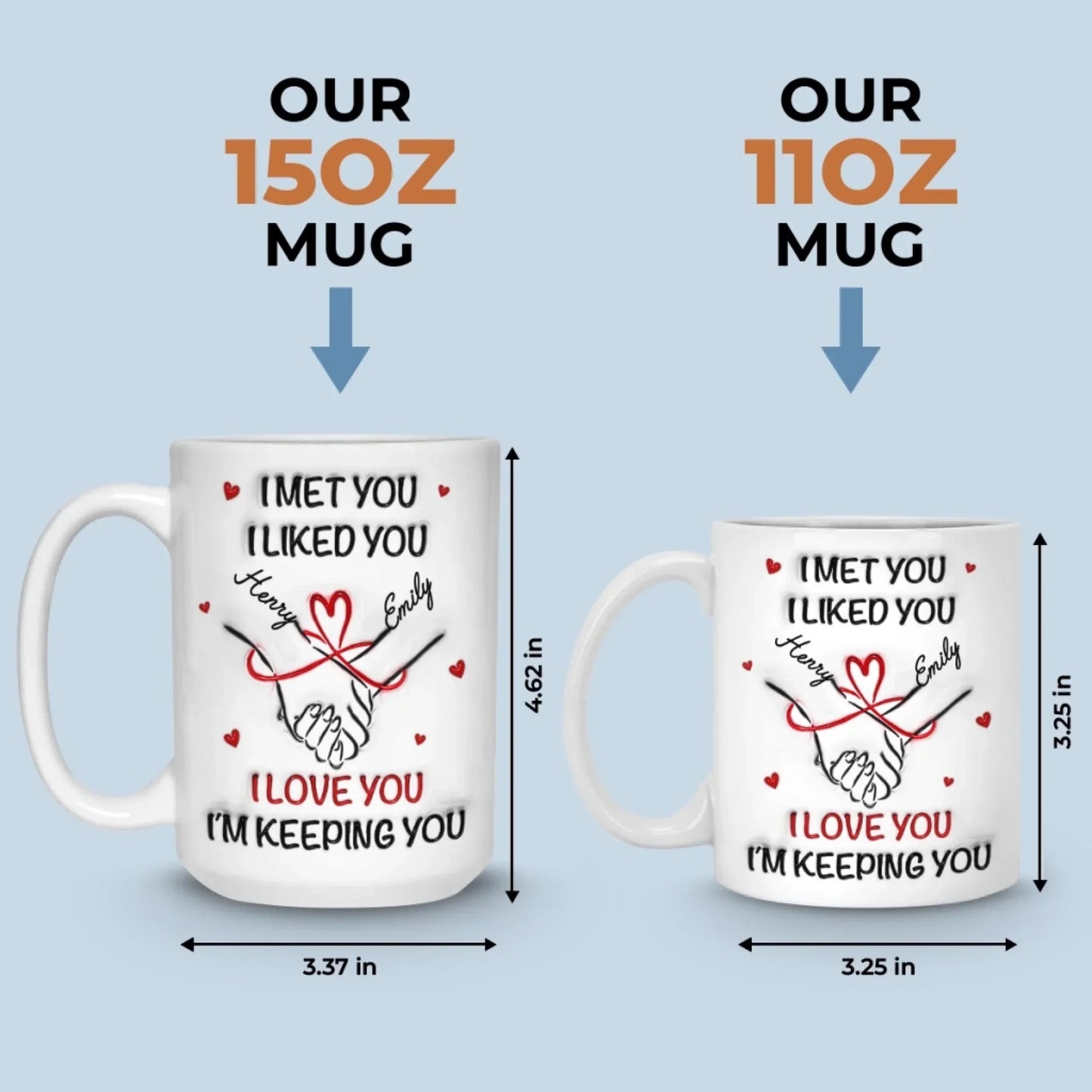 Custom 3D Inflated Effect Printed Mug - Personalized Anniversary Wedding Gifts For Husband And Wife, Him And Her - You Are My Constant Joy