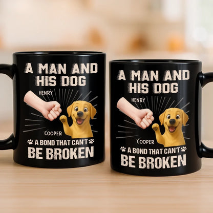 Custom Black Mug - Personalized Birthday Gifts For Dog Cat Lovers, Dog Dad And Mom, Cat Owners - Fur Makes Me Happy