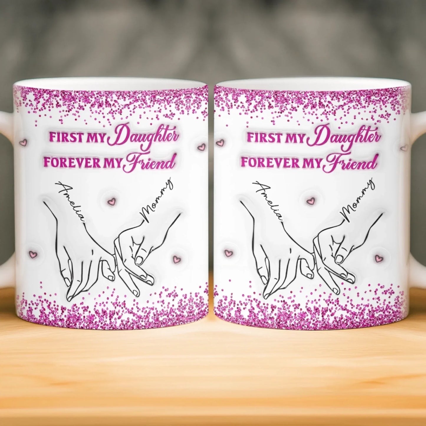 Custom 3D Inflated Effect Printed Mug - Personalized Birthday Gifts For Mom, Daughter - Loved More Than Coffee