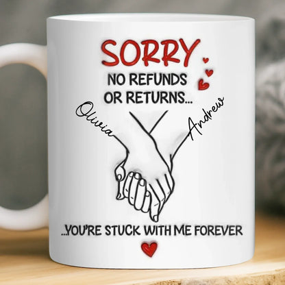 Custom 3D Inflated Effect Printed Mug - Personalized Anniversary Wedding Gifts For Husband And Wife, Him And Her - Side By Side Feels Natural