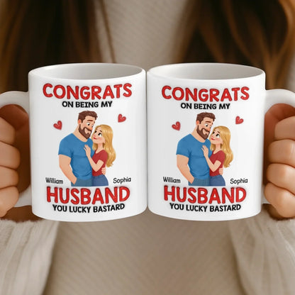 Custom 3D Inflated Effect Printed Mug - Personalized Anniversary Wedding Gifts For Husband And Wife, Him And Her - You're Welcome, Handsome