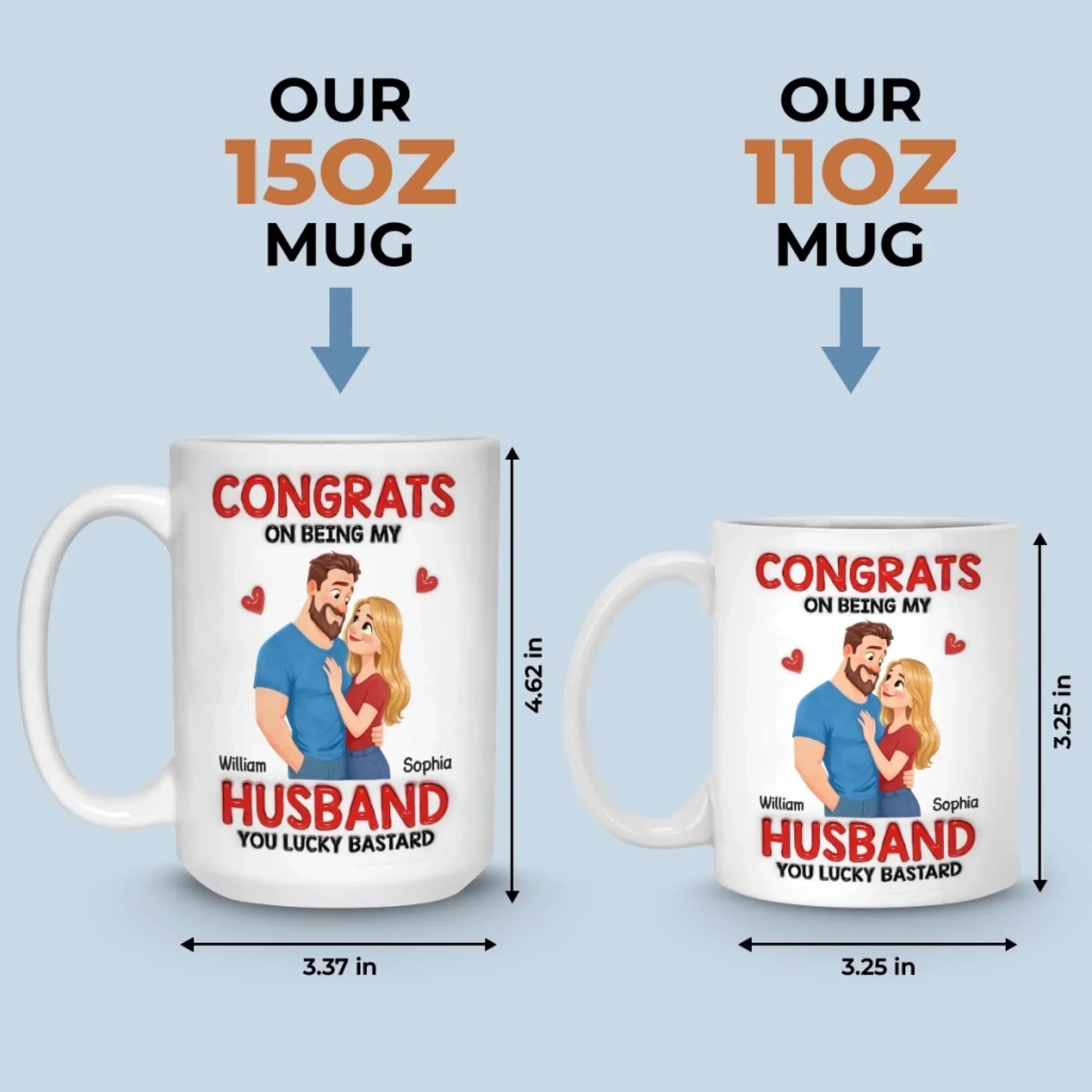 Custom 3D Inflated Effect Printed Mug - Personalized Anniversary Wedding Gifts For Husband And Wife, Him And Her - You're Welcome, Handsome