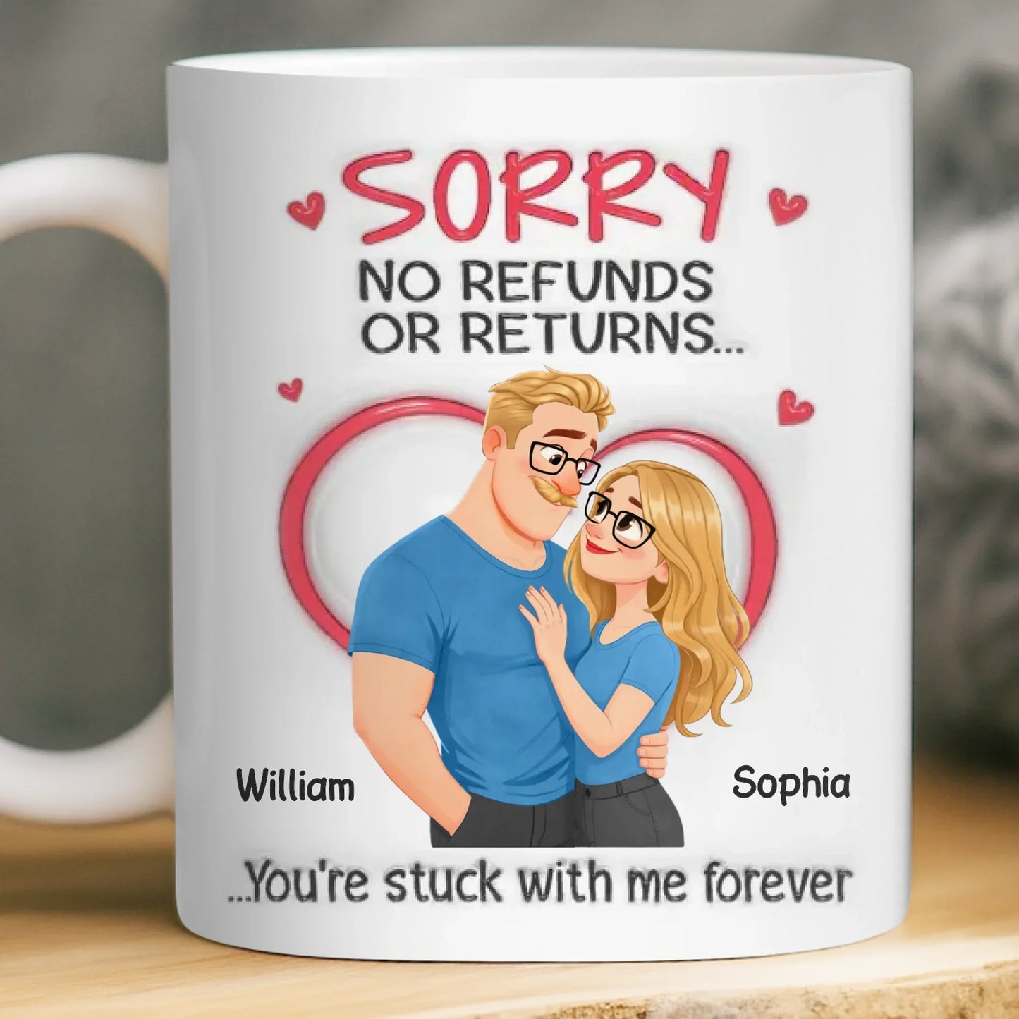 Custom 3D Inflated Effect Printed Mug - Personalized Anniversary Wedding Gifts For Husband And Wife, Him And Her - Our Love Needs No Date